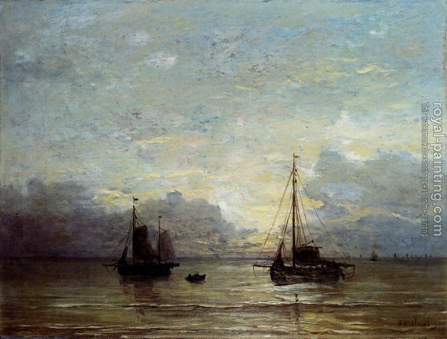 Hendrik Willem Mesdag : Fishing Boats Near The Coast